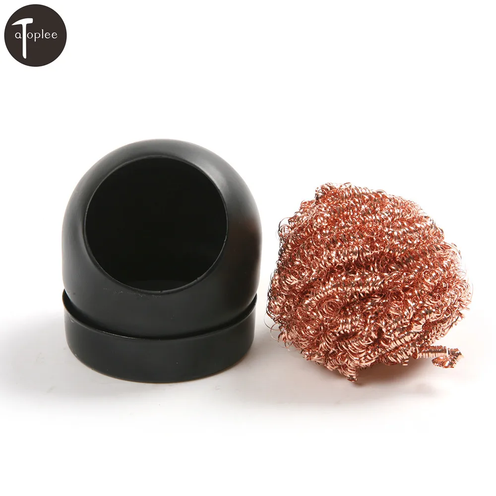 1pc Black Shell Copper Solder Ball Tip Cleaner Soldering Iron Tip Cleaning Wire Brass Ball With