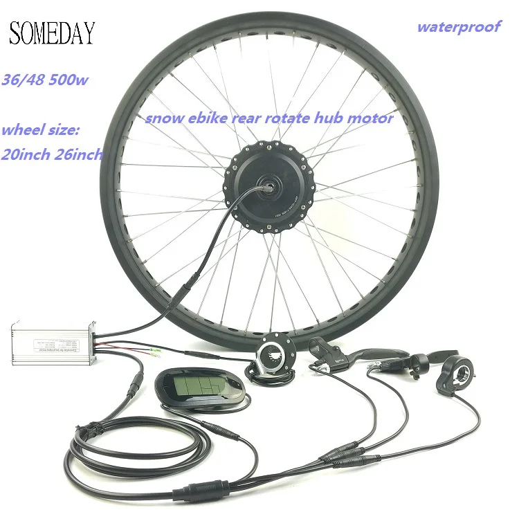 #^Special Price Waterproof 36V 48V 500W fat/ snow ebike electric bicycle conversion kit 20inch 26inch wheel rear rotate hub motor LCD6 displ #^Special Price Waterproof 36V 48V 500W fat/ snow ebike electric bicycle conversion kit 20inch 26inch wheel rear rotate hub motor LCD6 displ