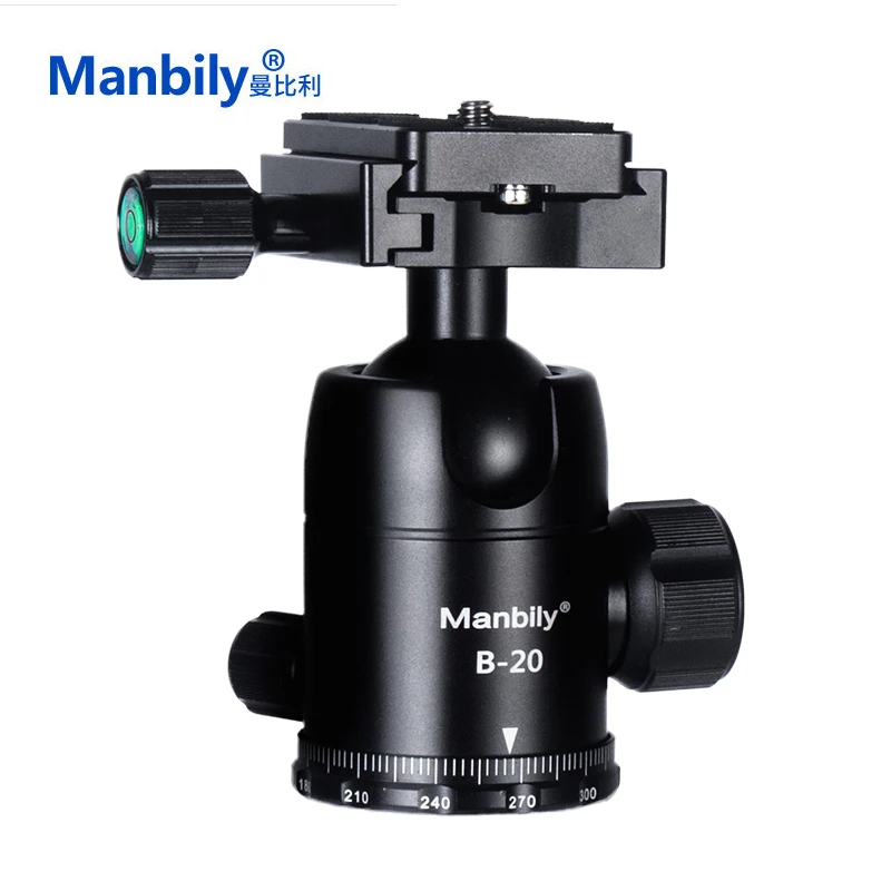 

Manbily B-20 Professional 360 degree Panoramic pan/tilt Tripod Heads, Universal Damping Ball Head w/ Fast Mounting Plate