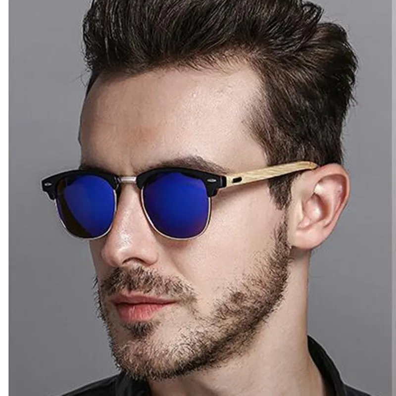 REALSTAR 3016 Fashion Designer Wood Sunglasses for Men Vintage Wooden