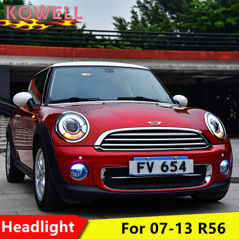 Стайлинг автомобиля KOWELL для BMW mini R56 фары 2007 2013 передняя светодиодная фара DRL