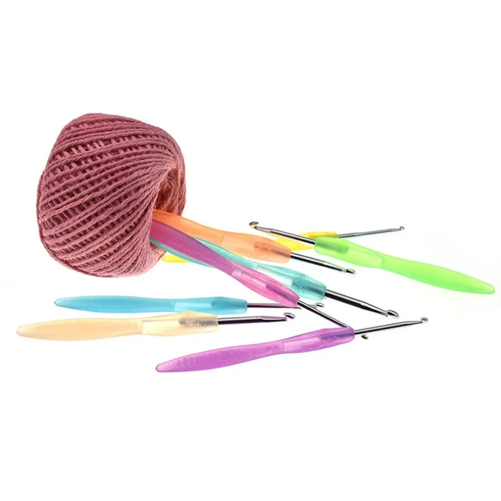 

8 pcs 2.5-6.0mm Crochet Hooks Acrylic Handle Yarn Craft Kit Knitting Needles for Women Mom DIY Sewing Tools
