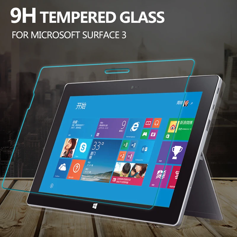 9H Tempered Glass Screen Protector Film For microsoft surface 3 Glass Protective Film For surface 3