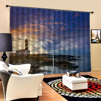 

blue room curtains 3D Window Curtain Foggy forest Luxury Blackout Living Room office Bedroom Customized size