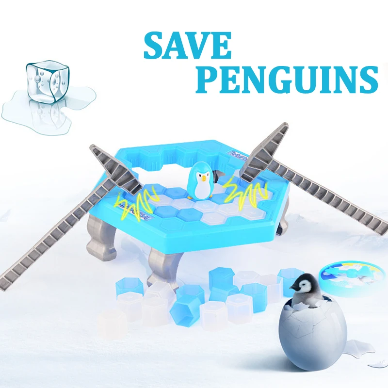

Fun Table Game Penguin Trap Crush Ice Puzzle Balance Ice Cubes Save Penguin Icebreaker Beating Interactive Kid Toys for children