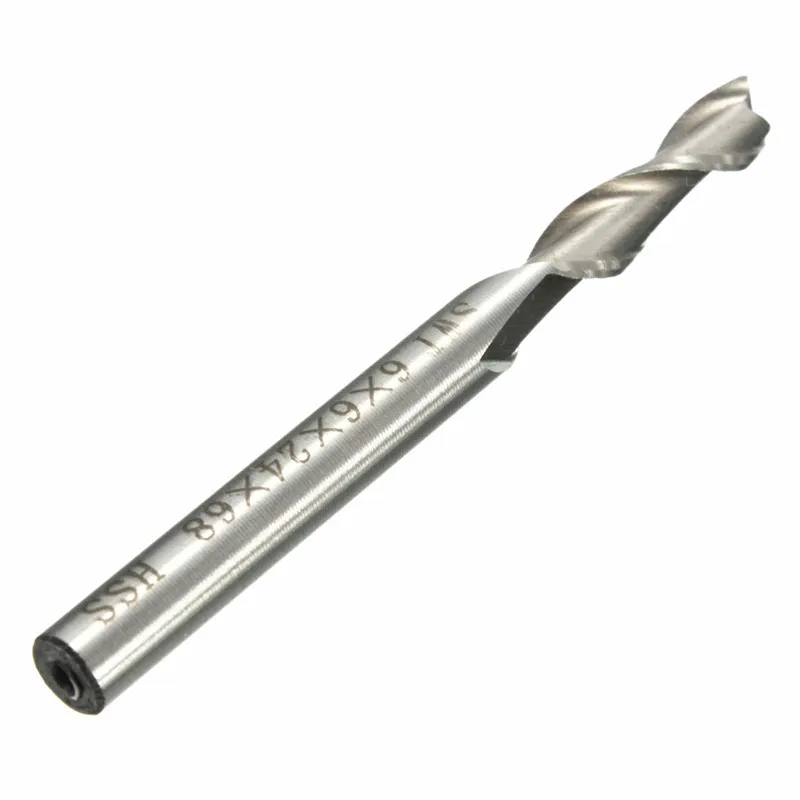 1 PC 6mm 2 Flute HSS & Aluminium End Mill Cutter CNC Bit Extended