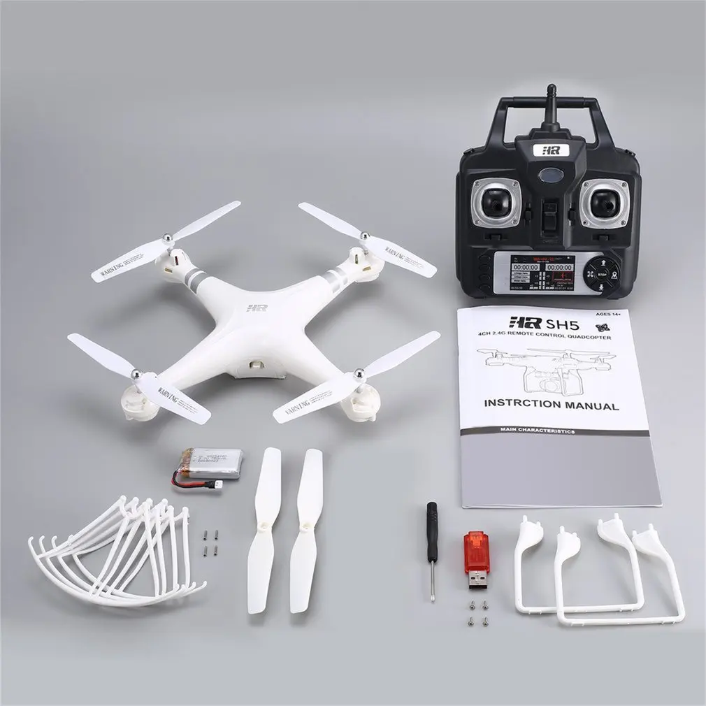 

SH5H 2.4G 4CH Smart Drone RC Quadcopter with Altitude Hold Headless Mode One Key Return LED Light Control Speed VS Syma X5