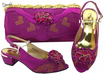 

Nice wedding/party lady shoes and handbag set with nice stones MM1058 heel height 4cm
