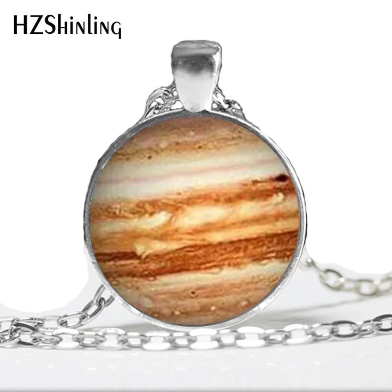 Юпитер ожерелье со стеклянной подвеской оранжевый планета подвеска наука ювелирные изделия Необычные Ювелирные украшения пространство цепочки и ожерелья A-051 HZ1