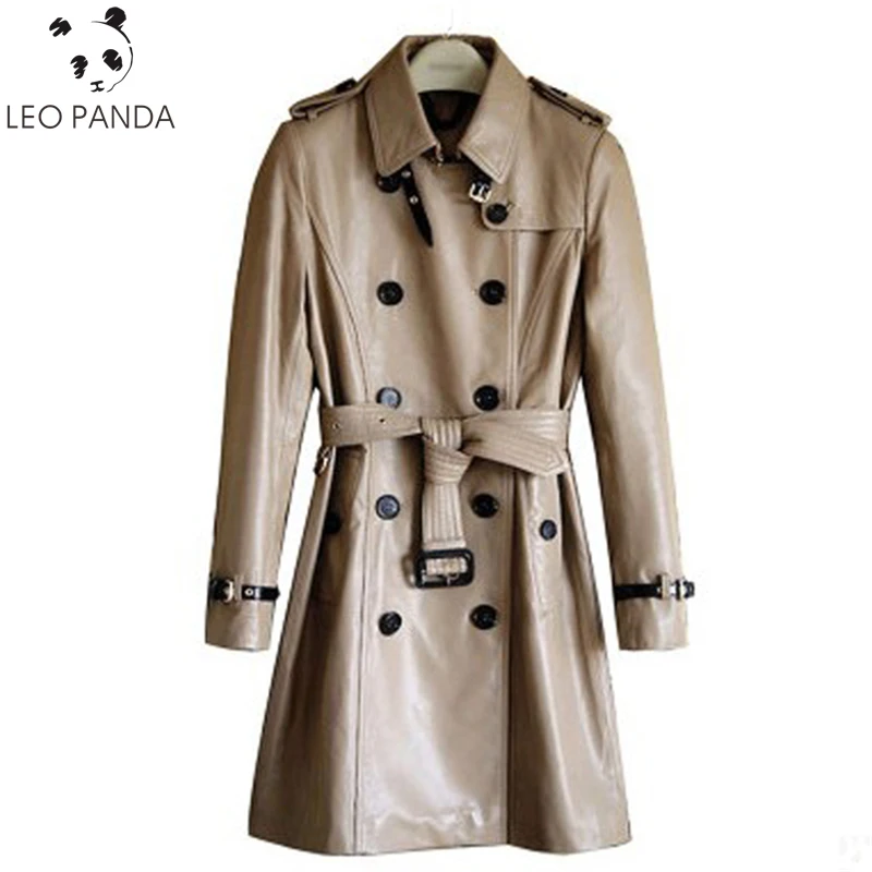 

High Quality real Sheepskin Windbreaker Jacket Women 2018 New Spring Autumn Fashion Slim Lady Coat Plus Size Boutique Outerwear
