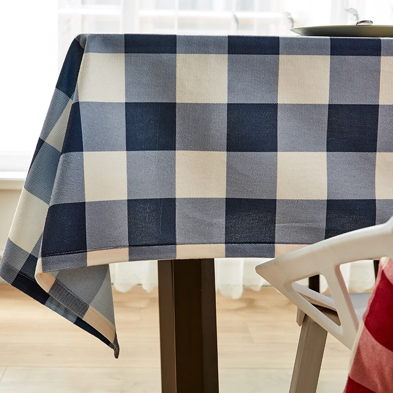Plaid Table Cloth Modern Rectangle Table Cover Blue&White Tablecloth Home Kitchen Decoration For Party Mantel Mesa Home Decor