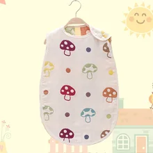 Buy 40*60cm Cotton 3 Layers Gauze Baby Child Sleeping Bag Children Ank Kick Mushroom Pattern Sleepsacks 4 Seasons Vest Sleepwear Free Shipping