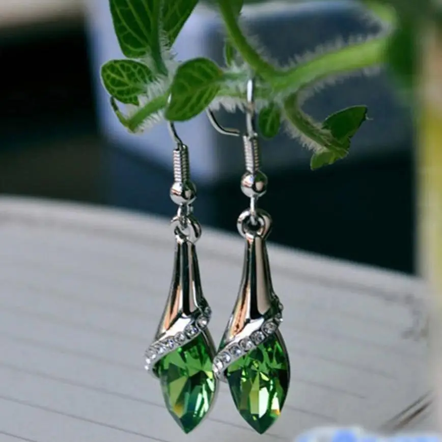 

Exquisite 1 Pair Fashion Women Lady Earrings Crystal Marquise Cut Teardrop Wedding Earrings Gift Jewelry Accessories Bijoux