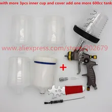 PPS пистолет-распылитель без промывки стаканчиков 1,3 мм гравитационный тип питания адаптер горшок краскопульт 600 мл распылитель краски Краскораспылитель