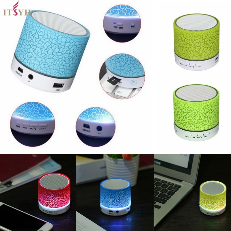 ITSYH LED Mini Bluetooth Speakers For TF USB FM Phone Portable With Wireless Hands Free Speaker TW-828 | Электроника