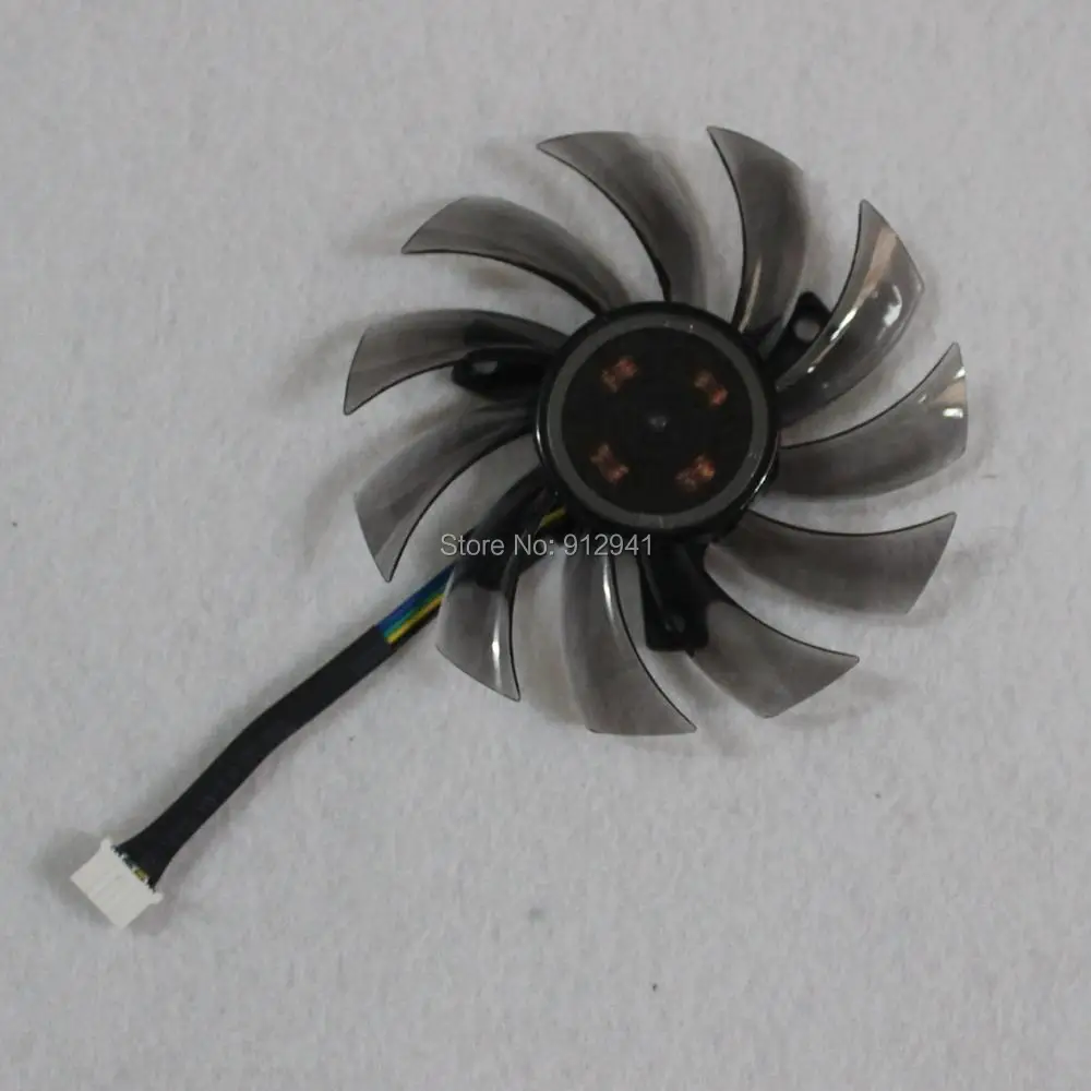 

75mm T128010SU Video Card Single Fan Replacement 40mm 12V 0.35A 4Wire 4Pin for GIGABYTE GTX460 GTX580 GTX670 GTX770 GTX780 R6870