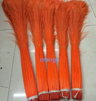 

Wholesale! Beautiful orange peacock eye feathers 50 pcs 75-80 cm / 30-32 inches peacock feather core