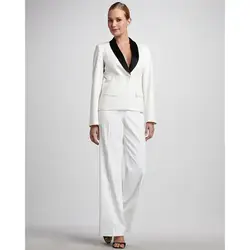 Новый модный однотонный женский костюм из двух предметов (куртка + брюки) Женская деловая официальная одежда на заказ