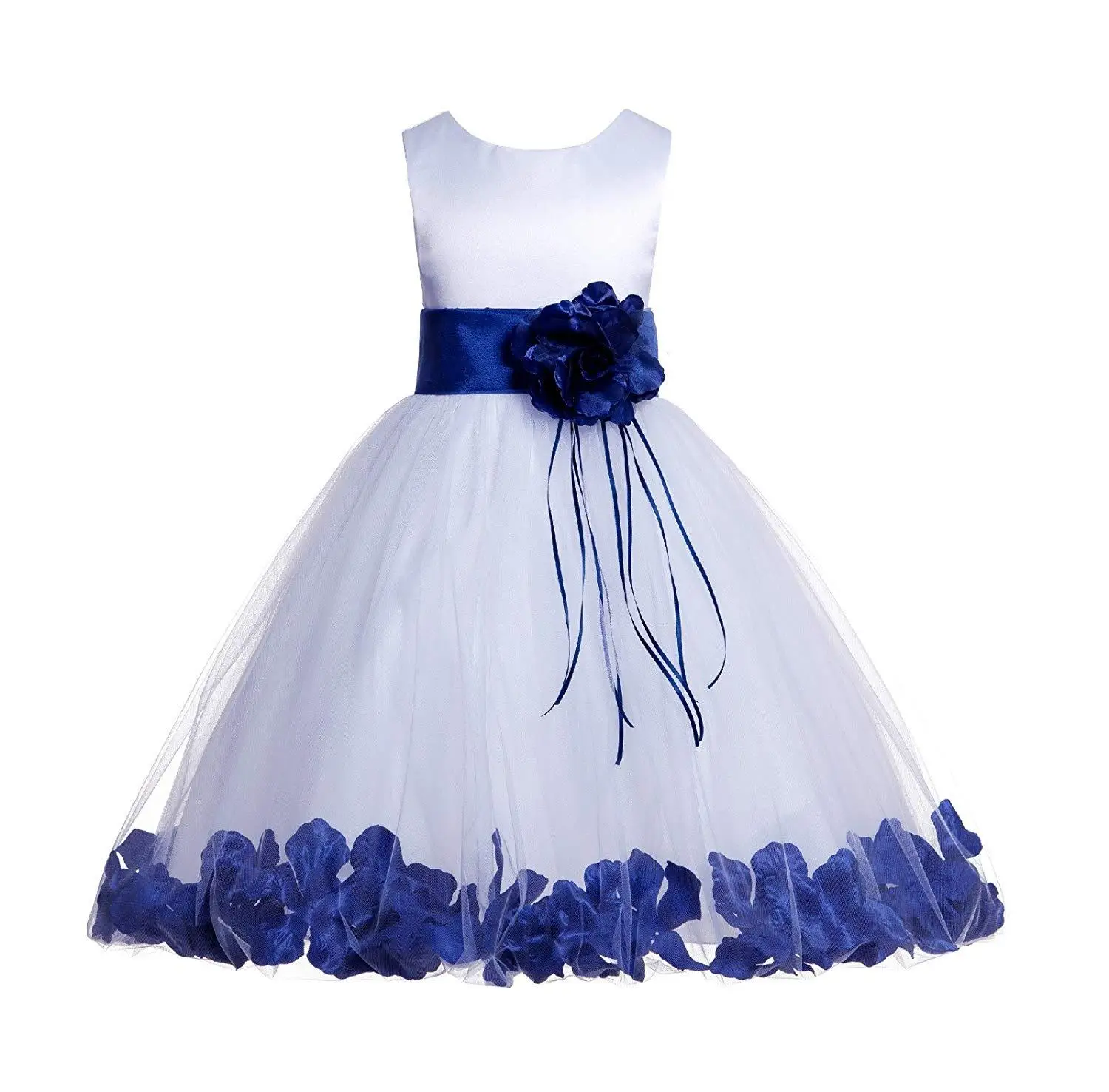 flower girl dresses with rose petals in them