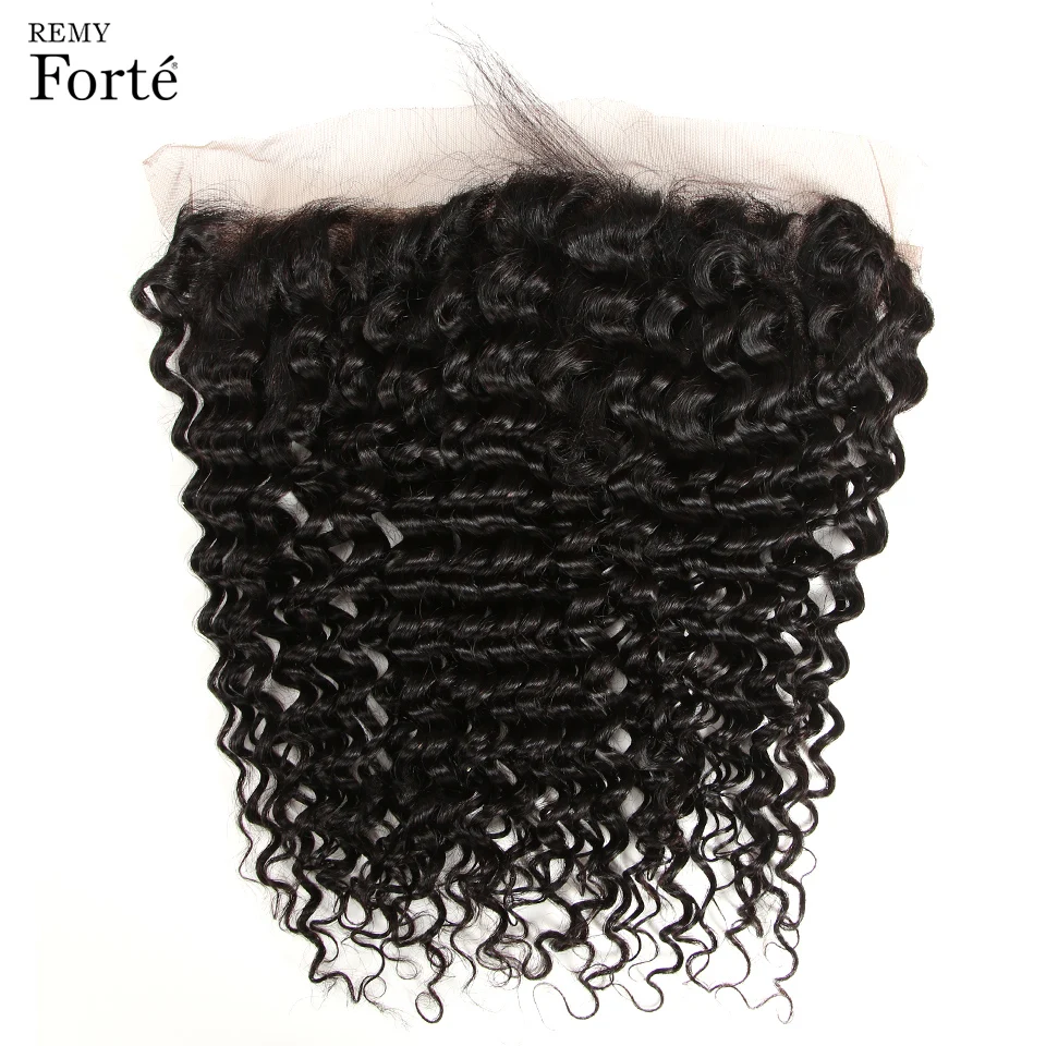 Remy Forte 20 Inch Closure Transparent Lace Frontal 13X4 Lace Free Part Deep Wave Brazilian Hair Weave Frontal Baby Hair Closure