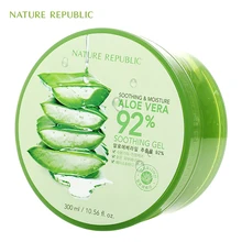Nature Republic Soothing Moisture ALOE VERA 92% Soothing Gel 300ML Korea Cosmetics Acne Treatment Face Cream for Hydrating Moist