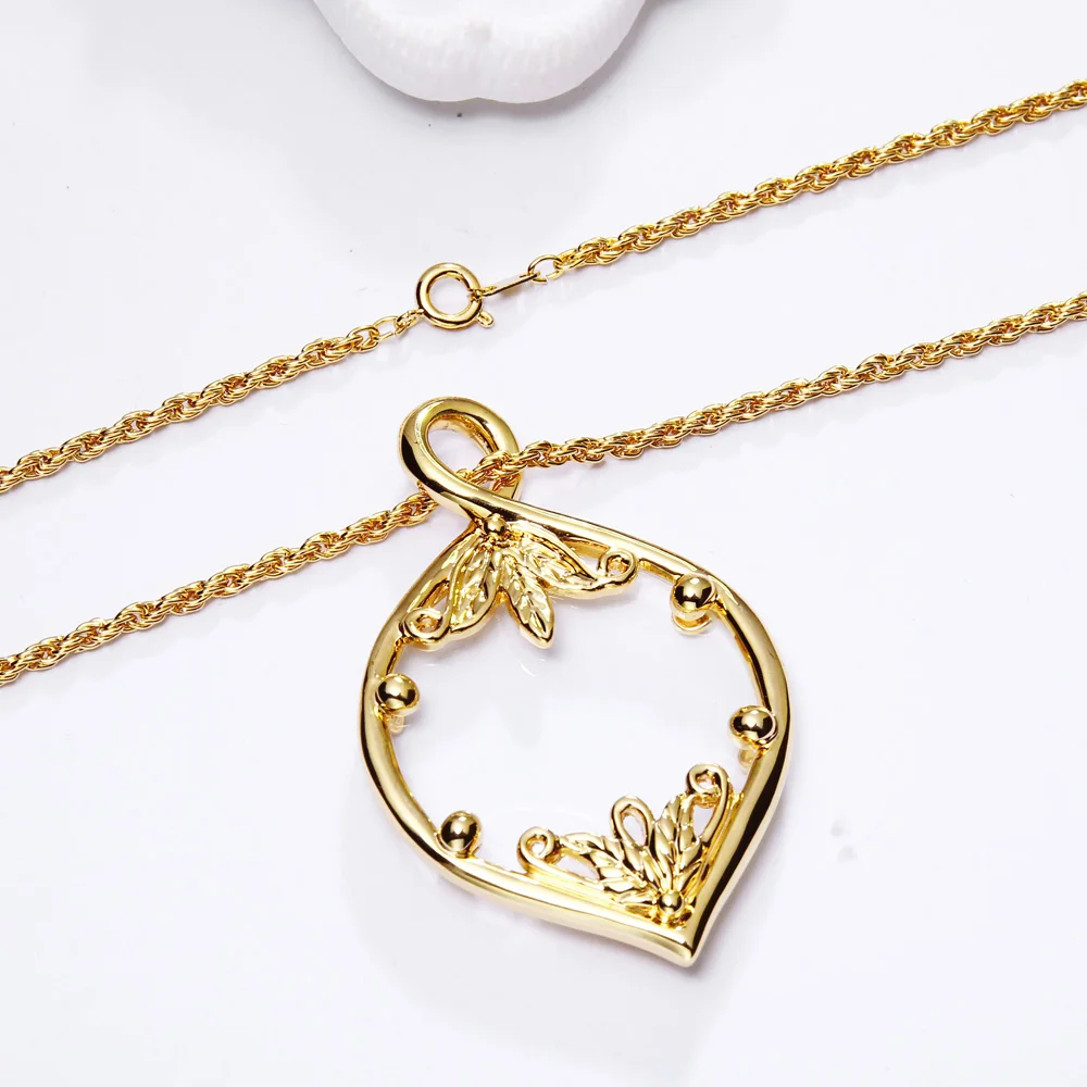 DC1989 New Design Optical Chain Women Pendant Necklace with Magnifying Glass Lens For Reading Fine Prints Rhodium or Gold Plated|mum