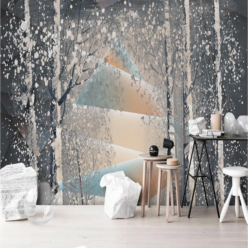 

Abstract 3d Wallpaper Free Desktop Backgrounds Personalized Trees Snowflakes Vintage Wall Decor Mural Wall Art Wall Painting