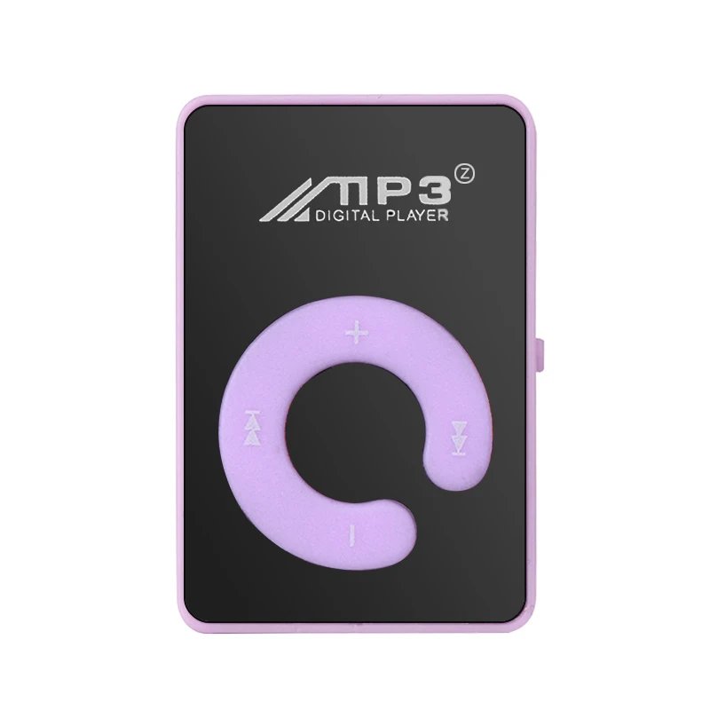 6 цветов мини MP3-плеер с поддержкой 8 Гб tf-карты с usb-кабелем - Цвет: Фиолетовый