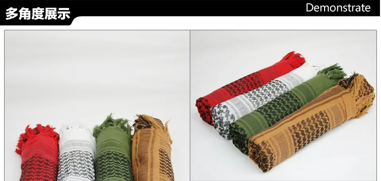 100% Cotton Shemagh Thicken Multifunction Tactical Scarf man Arabic Keffiyeh Wrap Bandana Palestine Islamic Military Scarves mens grey scarf