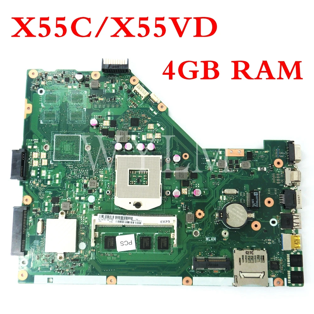 X55C with 4GB RAM motherboard REV2.1/2.2 For ASUS X55C X55VD X55V X55CR