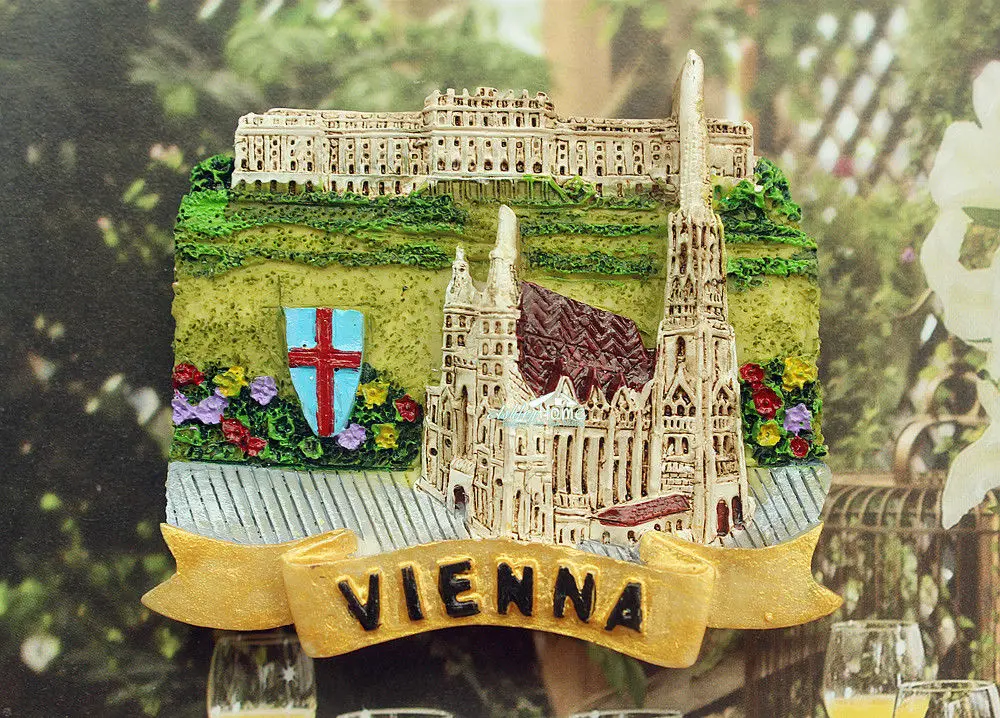 Austria Vienna Tourist Travel Souvenir 3D Resin Decorative Fridge