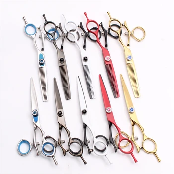 

5.5 inch Customize Logo Swivel Handle JP 440C Professional Hairdressing Scissors Thinning Scissors Cutting Shears Hair Clip