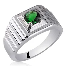 Vogue Men Jewelry Real 925 Sterling Silver Ring Man 5 5mm Round Stone Size10 to 13