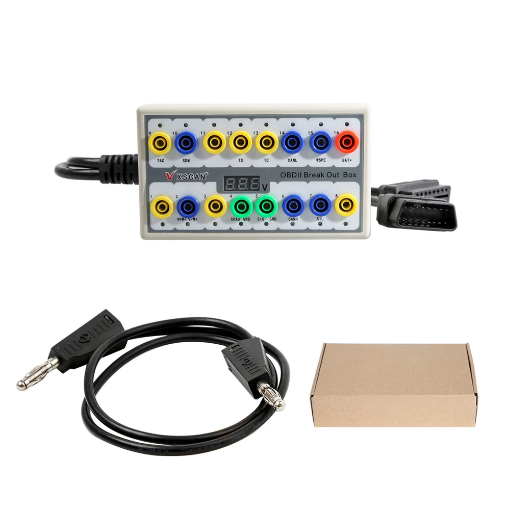 

OBDII OBD2 Breakout Box Car OBD 2 Break Out Box Car Protocol Detector Auto Can Test Box Automotive Connector Car-detector