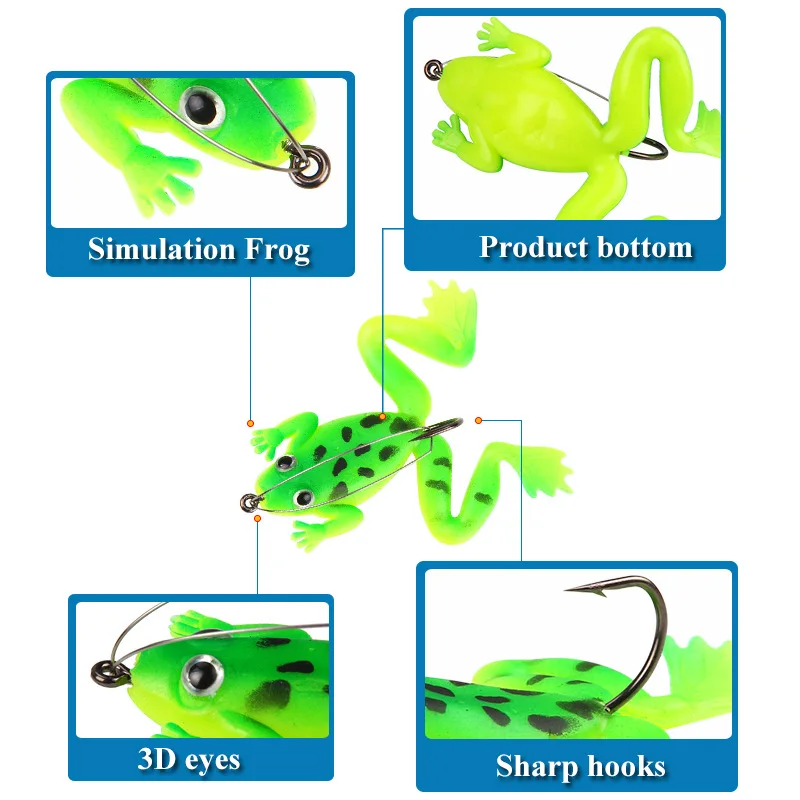 Frog Fishing Lure 6CM 5.2g 3D Crank Lures Wobblers Pencil Fishing Minnow  Soft Worm Fish Lures Artificial Bait Bass Hooks Tackle - AliExpress