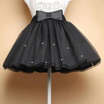

2020 Eugen Rough Nail Bead Ball Gown Tutu Skirt Bow Tie Belt Three-layer All-match Slim Korean Style Mini Skirt Free Shipping