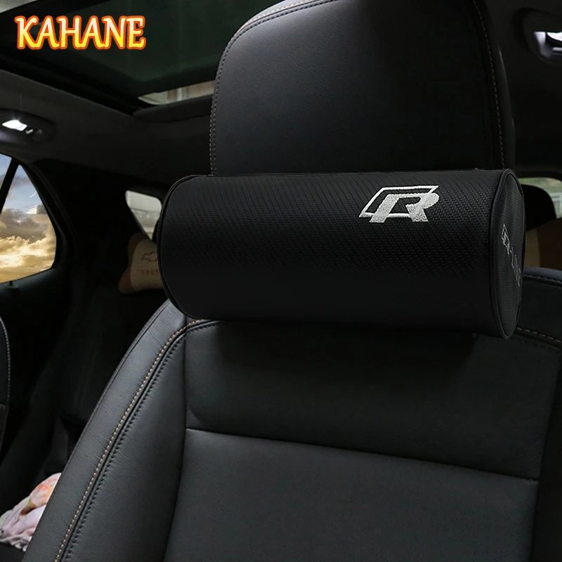 KAHANE 2pcs R logo Neck Car Headrest FOR Volkswagen VW POLO Tiguan