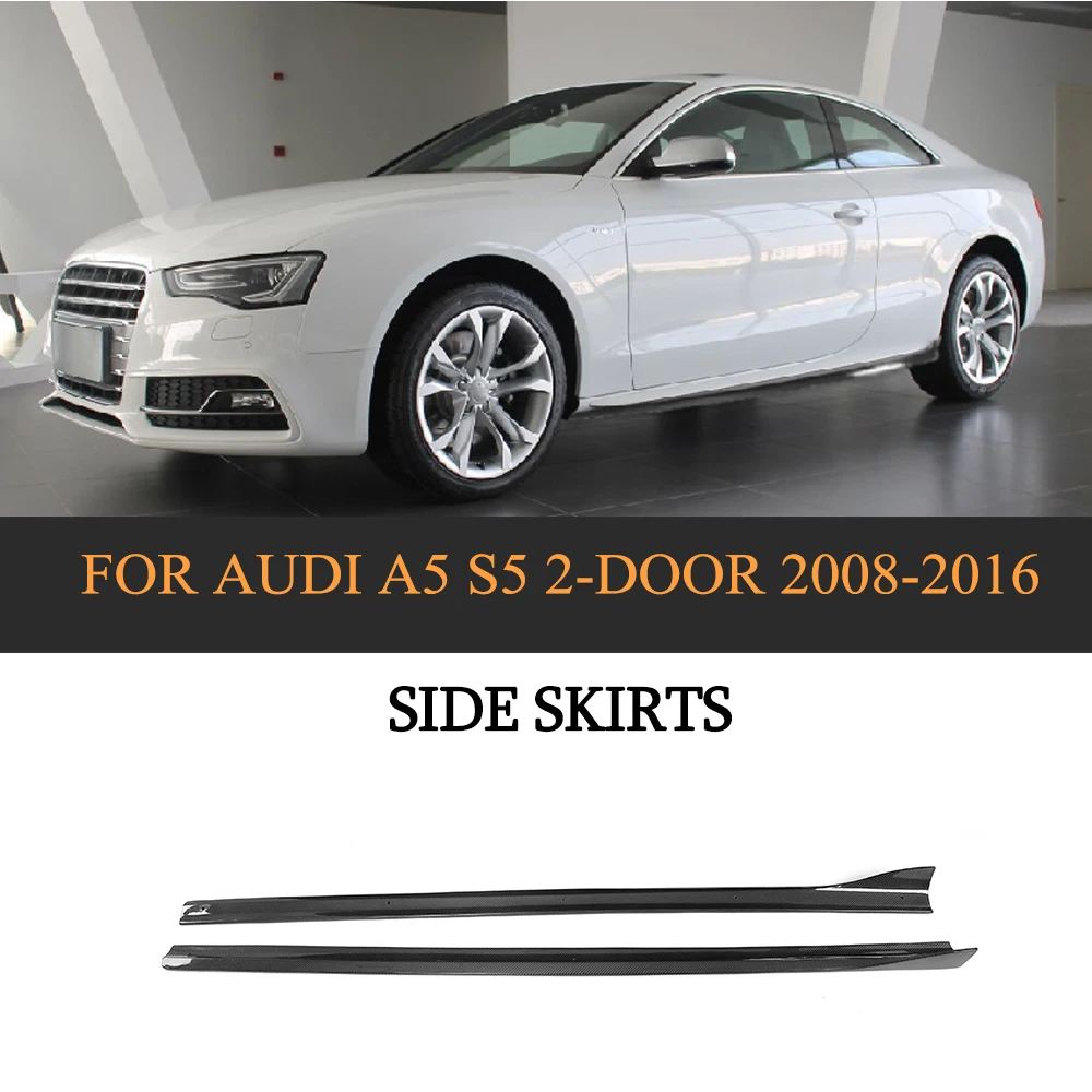 Carbon Fiber Black Auto Body Aprons Side Skirts For Audi A5 S5 S