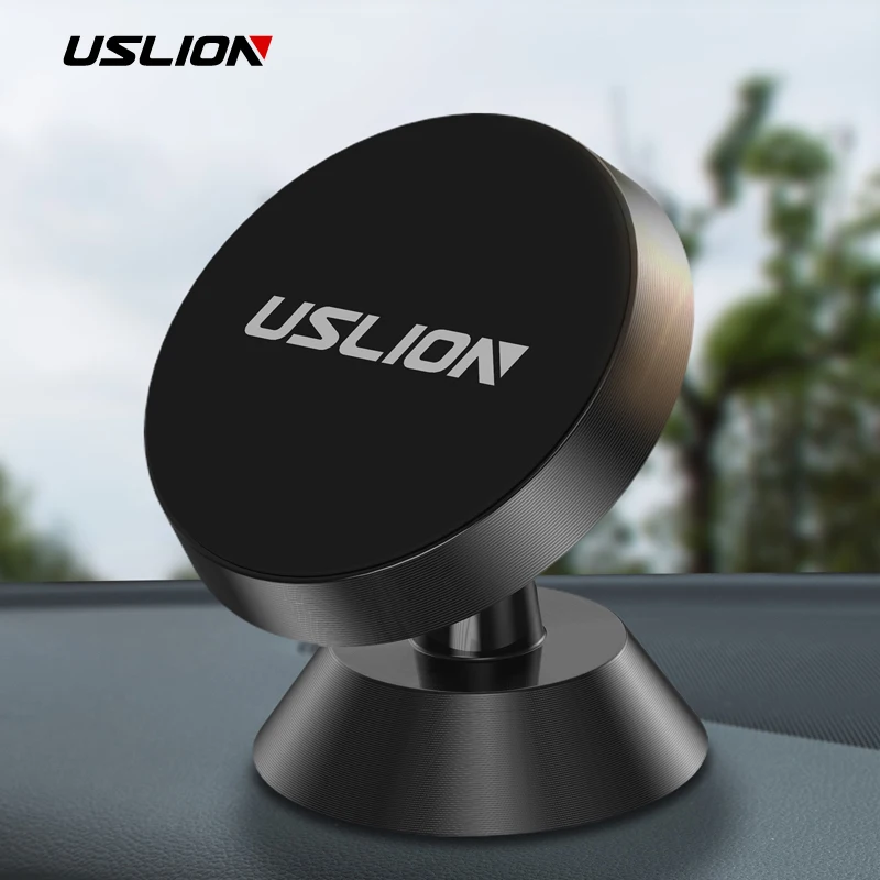 

USLION Magnetic Phone Holder in Car 360 Rotation Universal Car Holder Strong Magnet Hold Support Phone Stand For iPhone Samsung