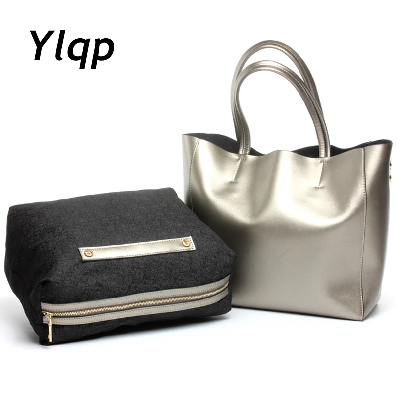 

2018 New Fashion 2 Pcs/set Women Genuine Cowhide Leather Handbags Female Tote Bag Ladies Shoulder Bags Large Capacity