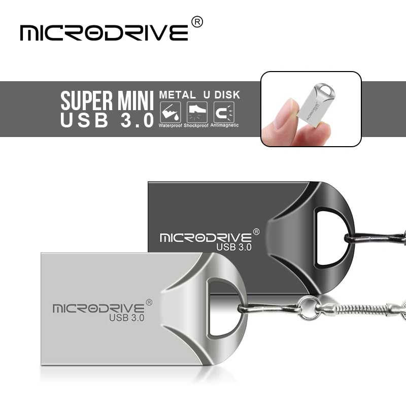 Металлический USB 3.0 Pendrive 16 ГБ 32 ГБ 64 ГБ 128 ГБ USB флэш-накопитель с брелок