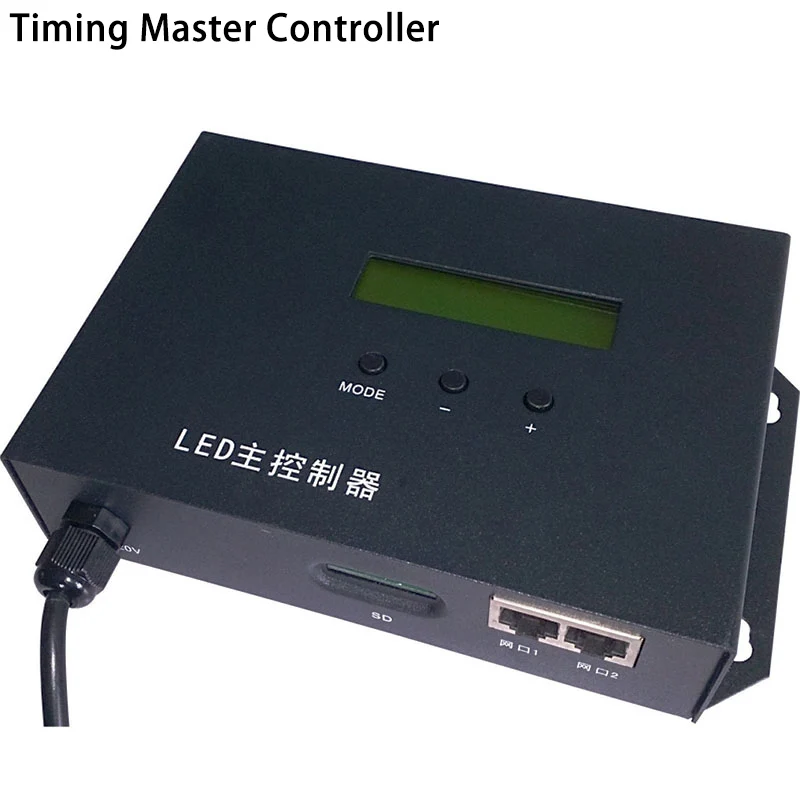 

LED full color timing master controller play effects by schedule,support WS2811,UCS6909,etc.2 ports drive max 122880 pixels
