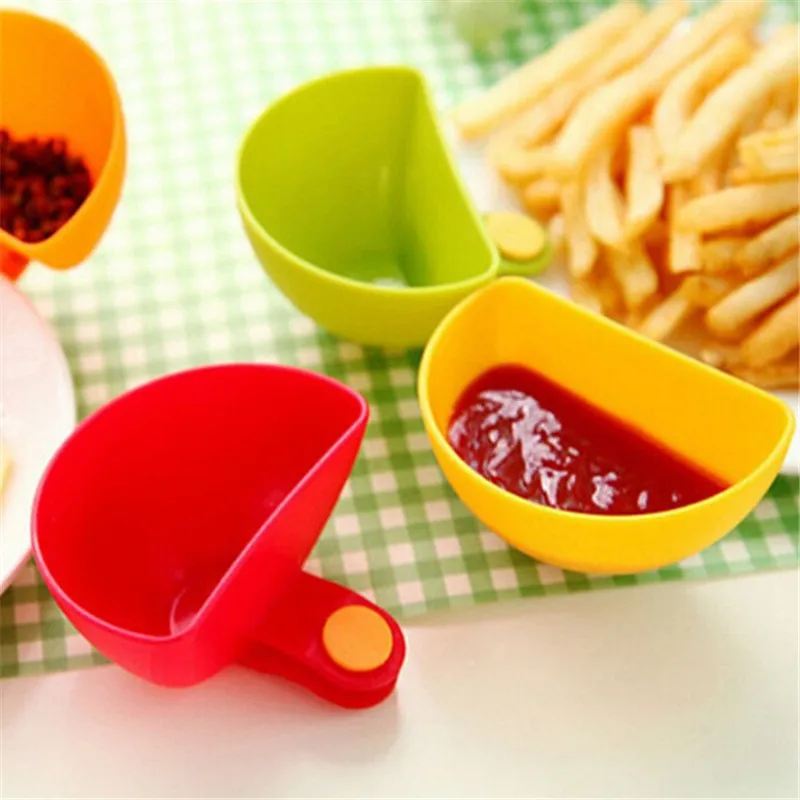 

1 Pcs Plastic Dip Clips Kitchen Bowl Small Dishes Spice Clip For Tomato Sauce Salt Sugar Flavor Spices Kitchen Accessories