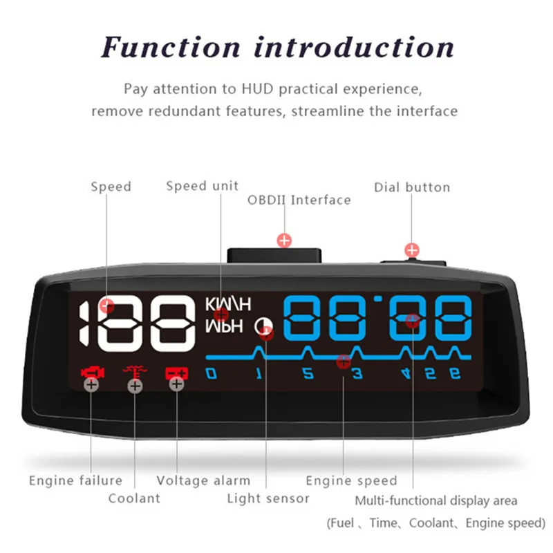 

2017 Newest 4F Car HUD Manual Switch OBD2 II KM/h MPH Overspeed Warning Windshield Projector Alarm System Head Up Display Car