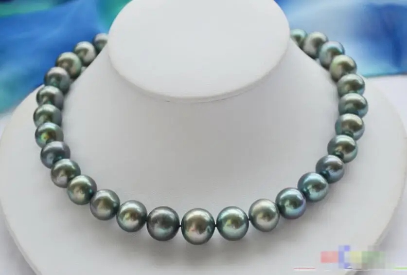 

Free shipping hot sale Women Bridal Wedding Jewelry >>Huge AA++ 17" 15mm ROUND PEACOCK BLACK FW cultured PEARL NECKLACE