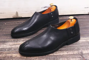 

Spring New Fashion Men Pointed Toes Leather Dress Shoes Male Casual England Style Fashion Personality Loafers Free Shipping
