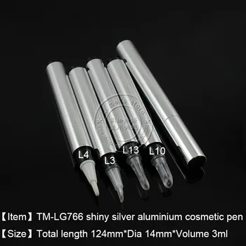 

Shiny silver cosmetic pen 3ml concealer click pen empty package 250pcs/lot