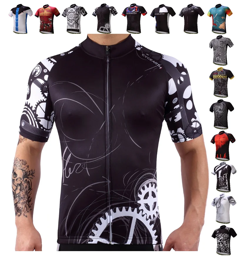 

CYCEARTH Quick Dry Cycling Jersey Summer Short Sleeve MTB Bike Cycling Clothing Ropa Maillot Ciclismo Bicycle Clothes 17 styles