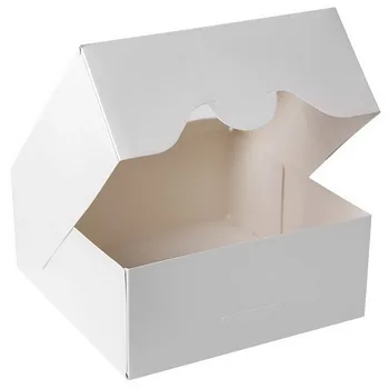 

White Bakery Cookie Boxes with Windows 6x6x2.5inch cookie packing For cookie 12pcs