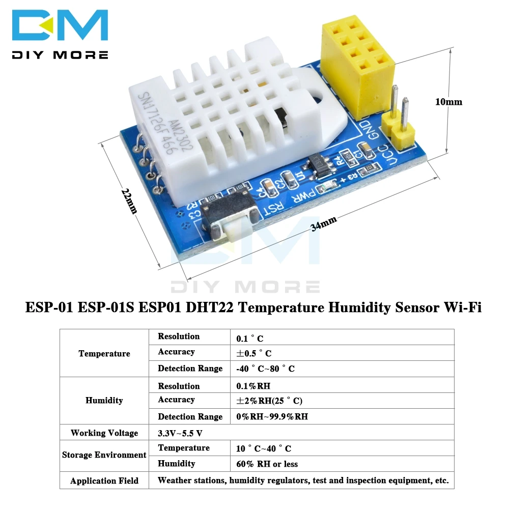 ESP8266 ESP-01/01 S AM2302 DHT22 датчик температуры и влажности плата модуль Wifi беспроводной Щит Модуль Замена SHT11 SHT15